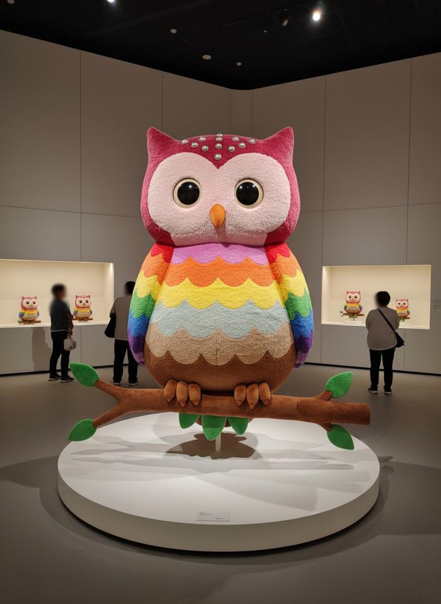 Cartoon painting becomes doll exhibition, Image editing