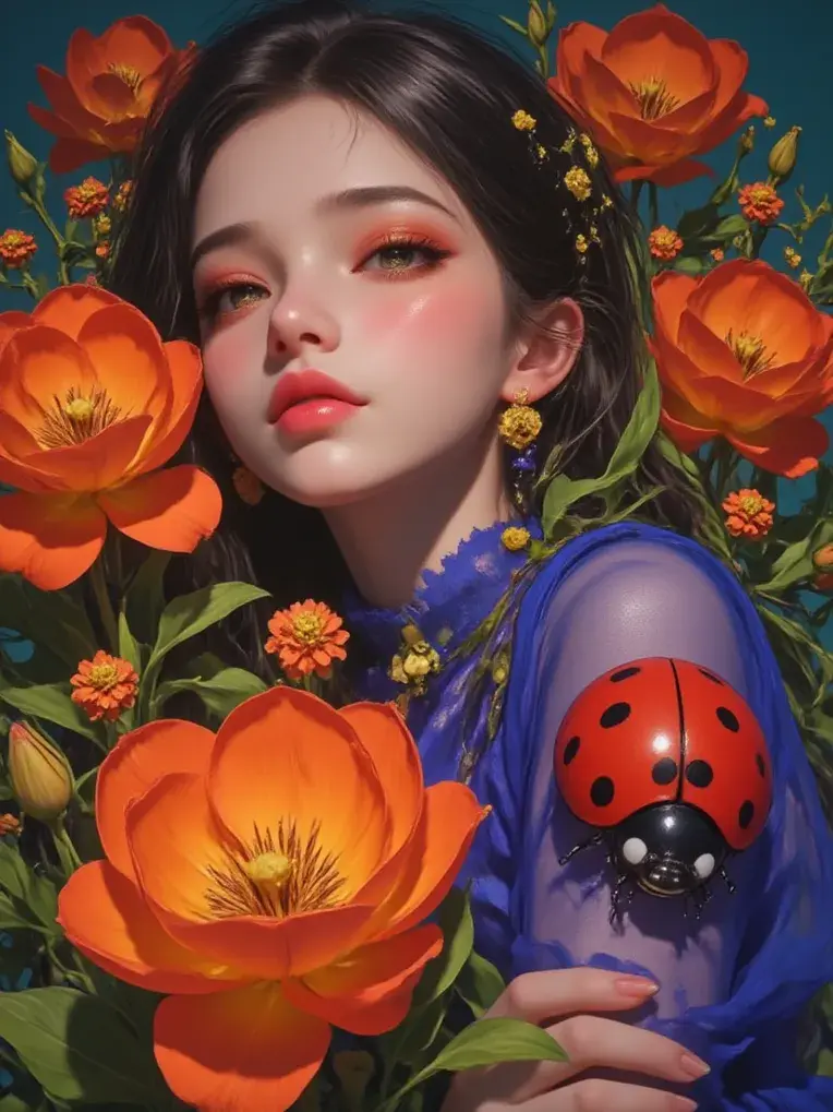 Pure and beautiful hand-drawn textured avatar Mai Orange super beautiful (One Dan One World)
