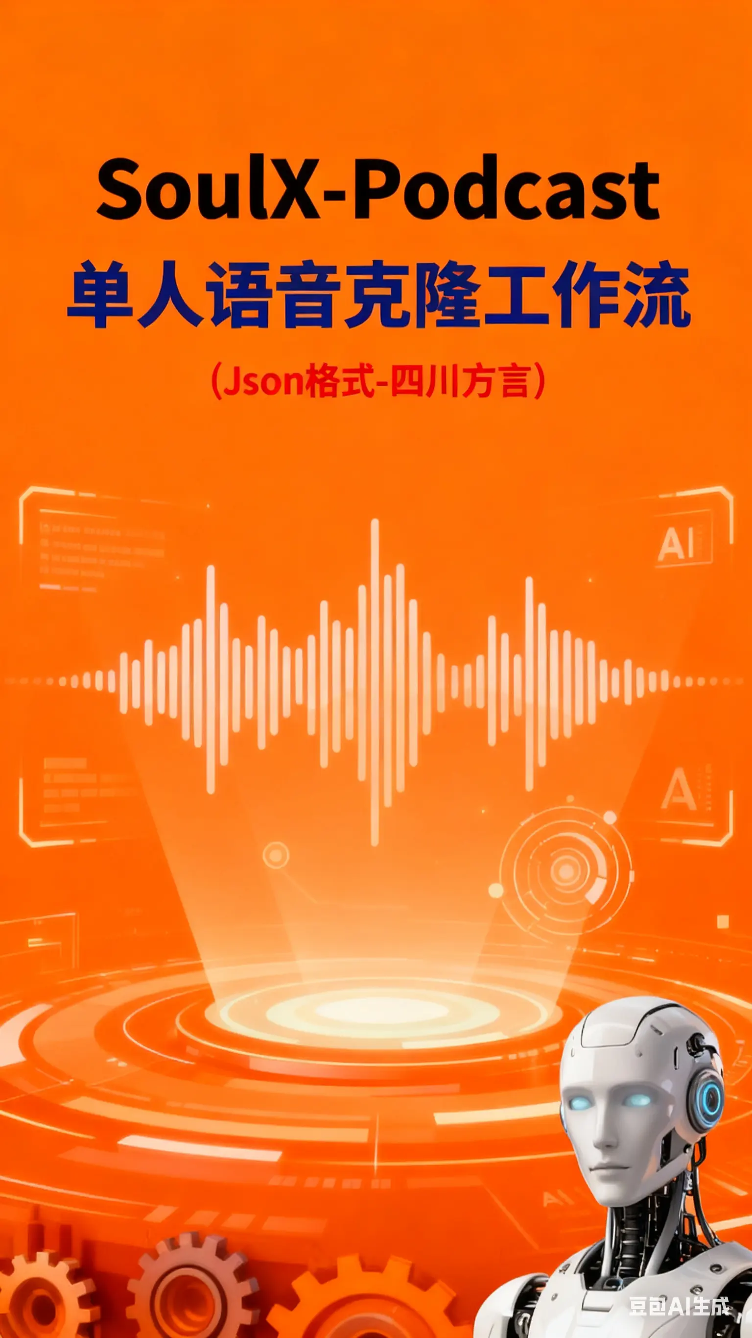 SoulX Podcast: Single-person voice cloning workflow (Json format dialect)