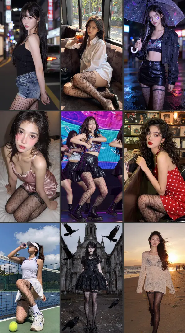 (Large mesh fishnet stockings bulk version) Z Image Eyes Detailed Beautiful Girl Auto Expand Text-to-Image V3