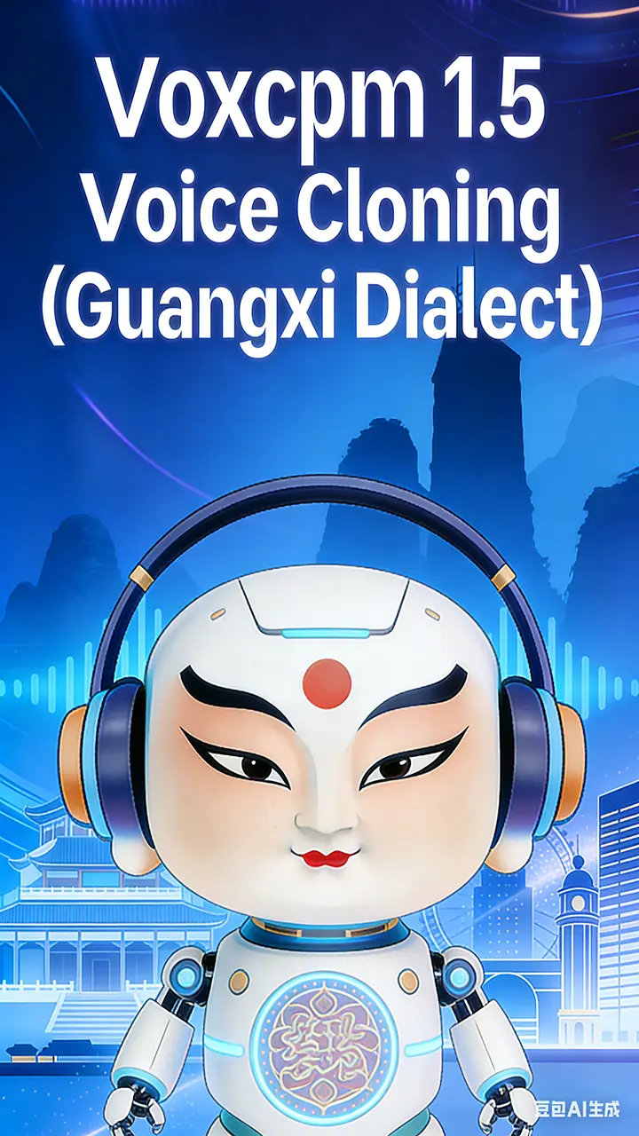 (Cantonese Guangxi dialect) VoxCPM 1.5 model TTS voice cloning new version