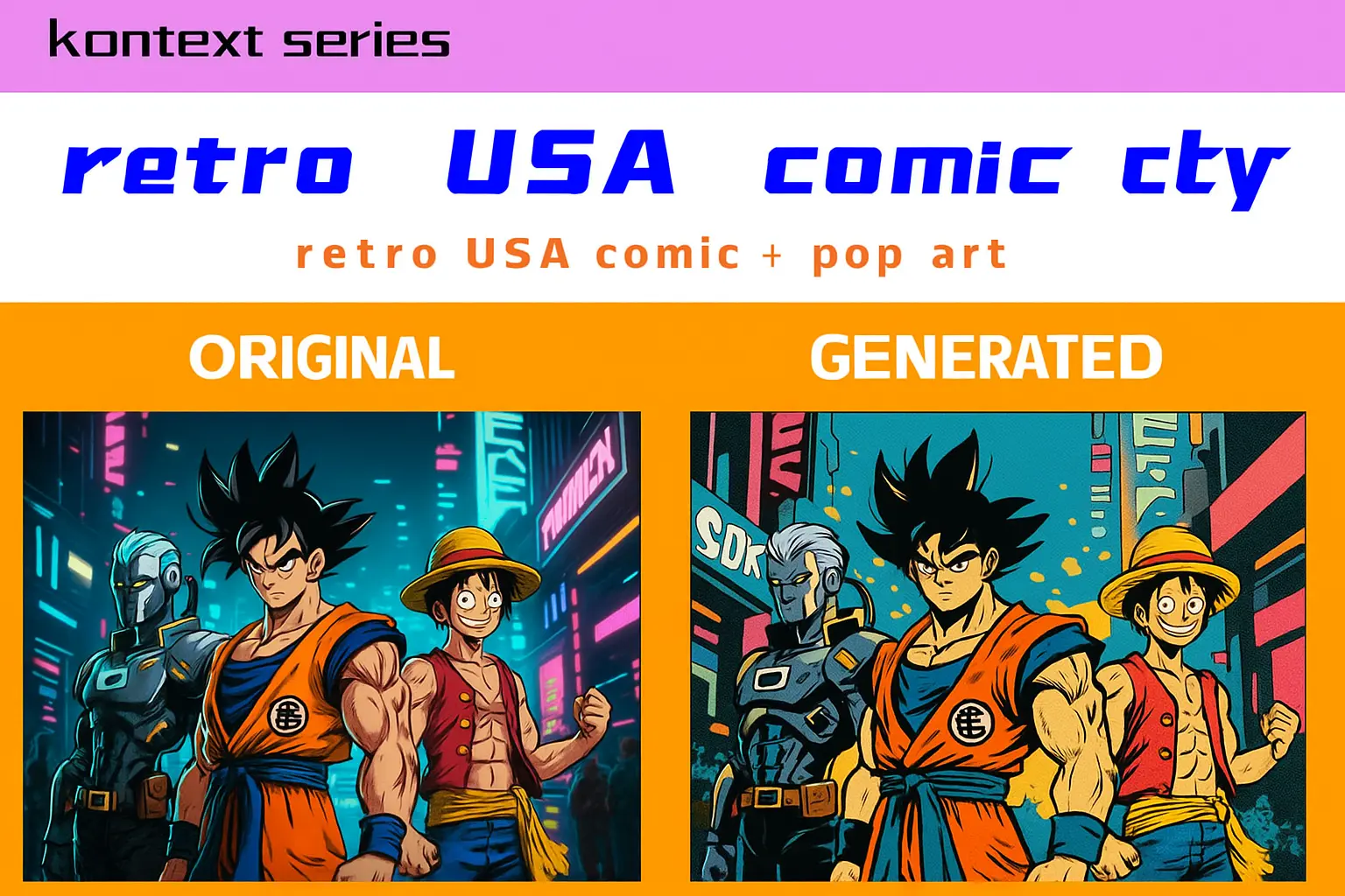 kontext series: retro USA comic pop art retro American comic pop art
