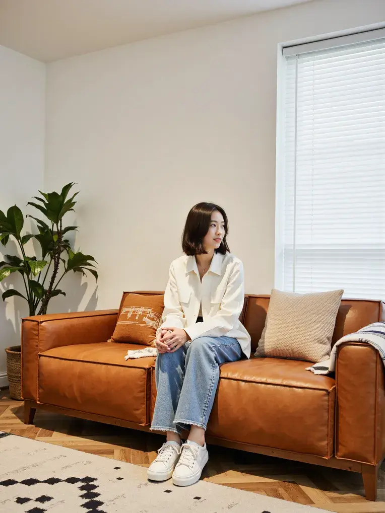 Interior design renovation style Mid-century tofu block sofa model home篇