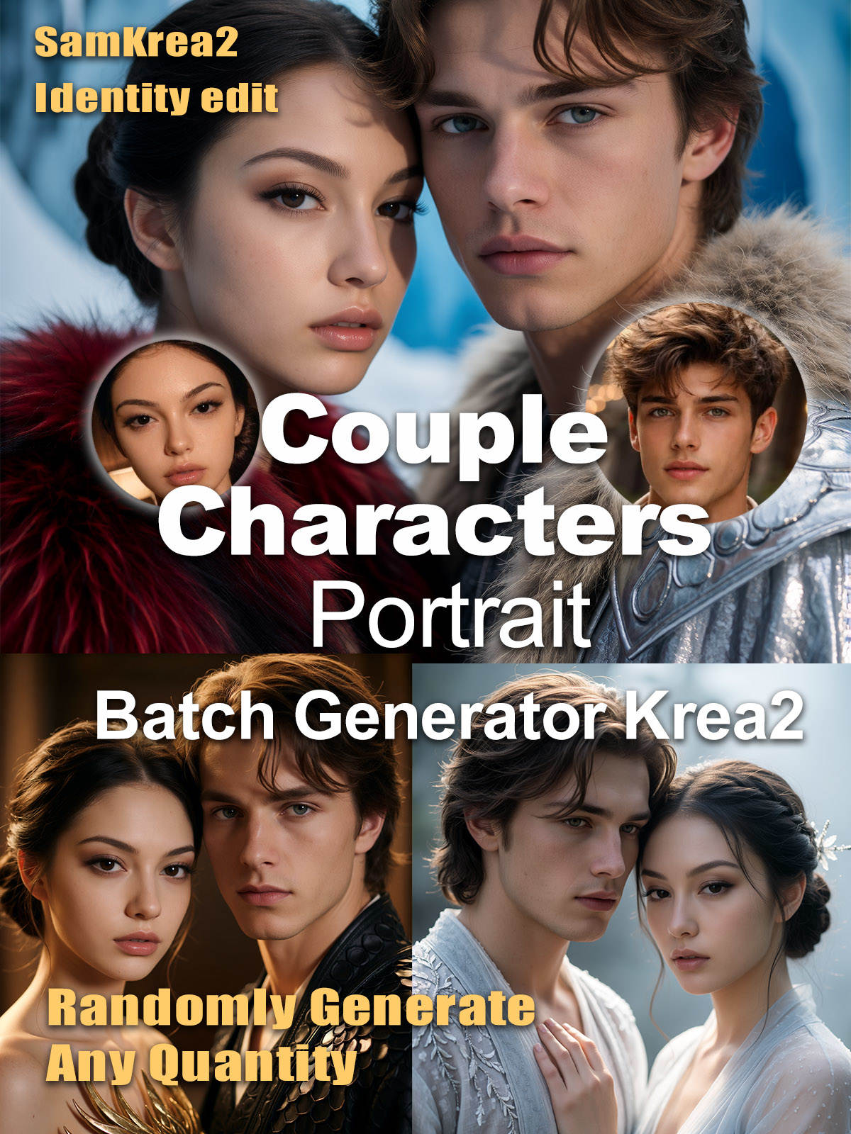 Krea2 Couple Characters Portrait Batch Generator