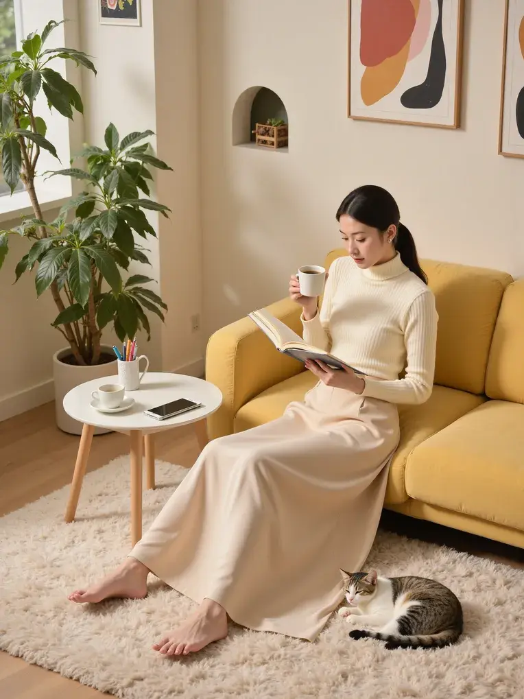 Cat e-commerce cozy home scene model scene