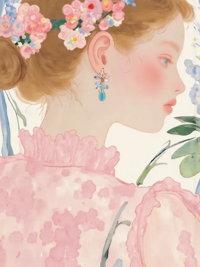 Minimalist Aesthetics Chinese Style Ethereal Flower and Bird Painting