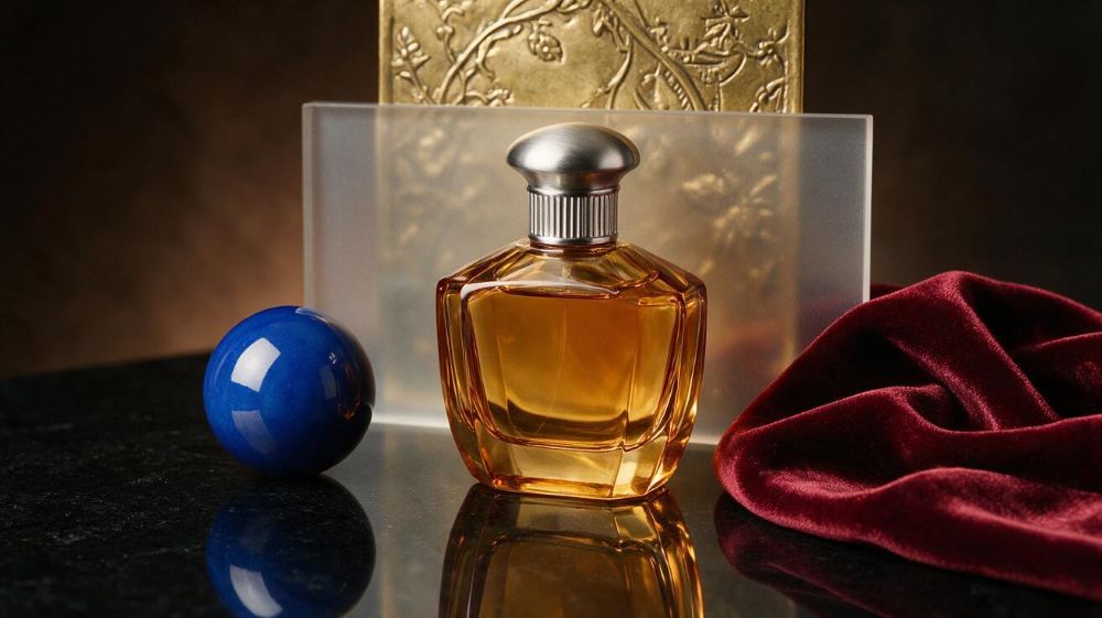 Perfume still-life scene generated by Seedream 5.0 Pro