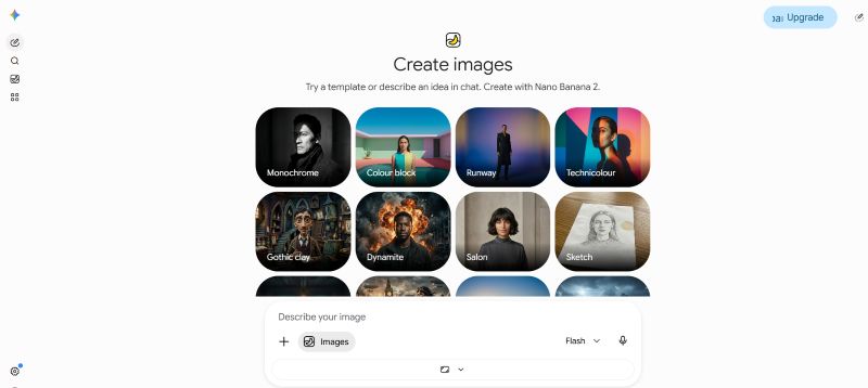 Gemini image editing interface