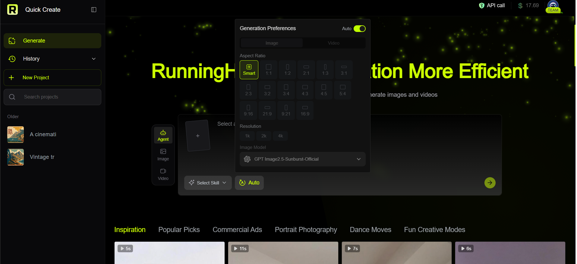 Demonstration of the usage steps of runninghub ai agent