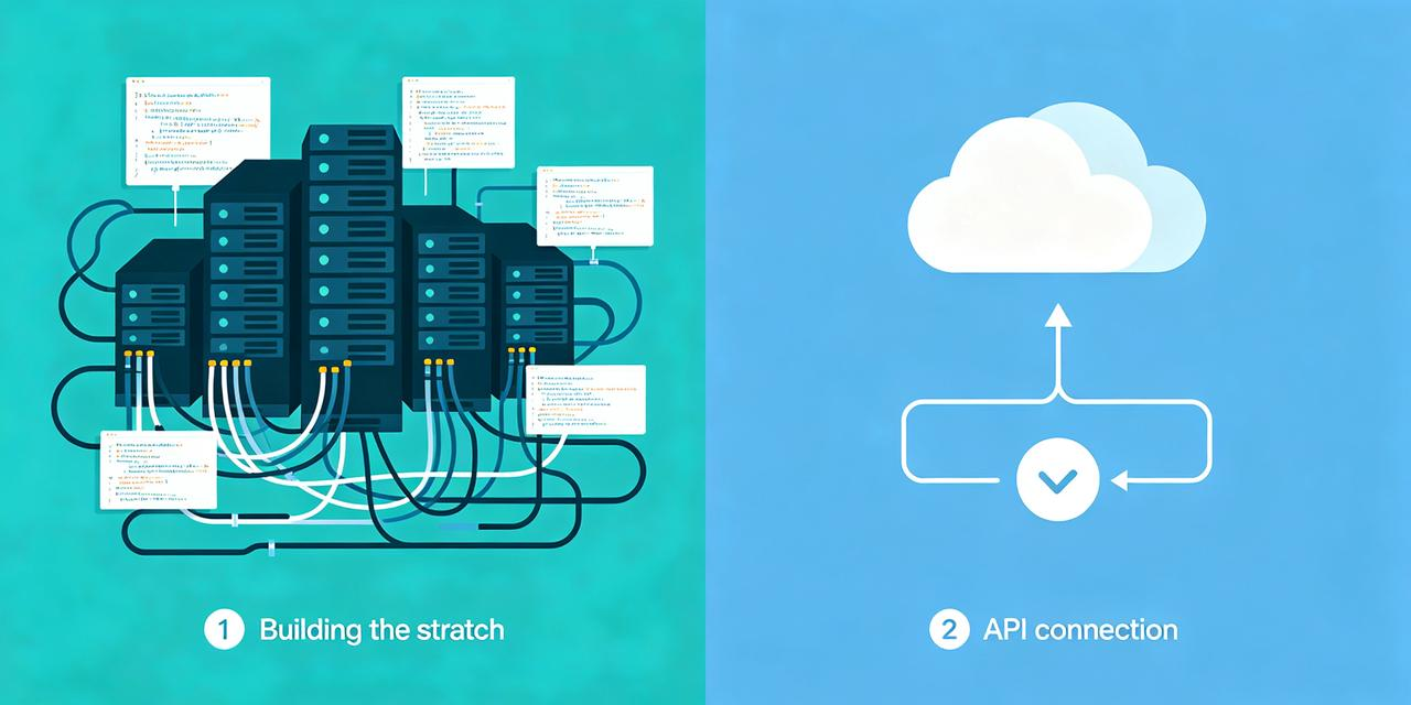 Comparison of self-built infrastructure vs API connection, showing two core challenges of building VLM applications from scratch.