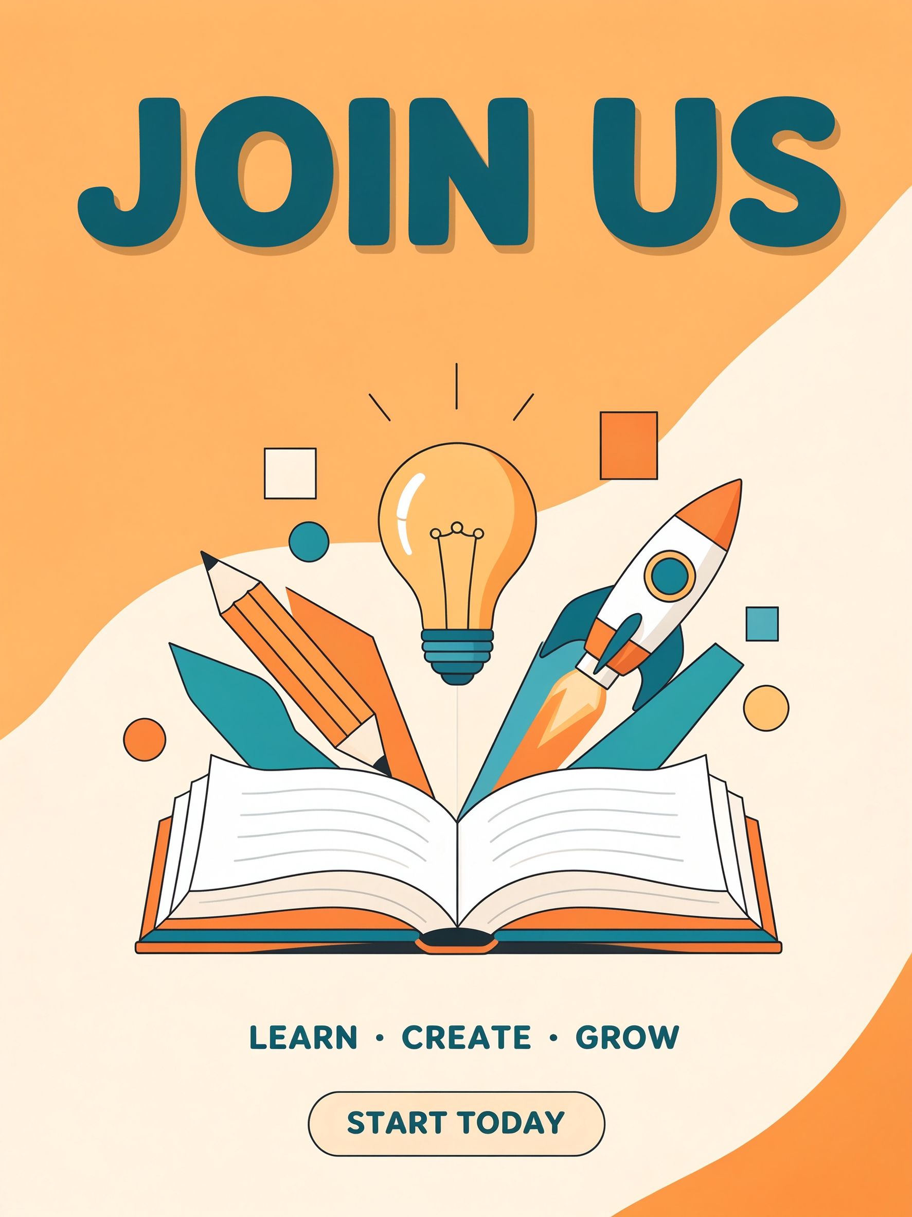 Knowledge Course Poster Inspiration Example — Flat Illustration Recruitment Style