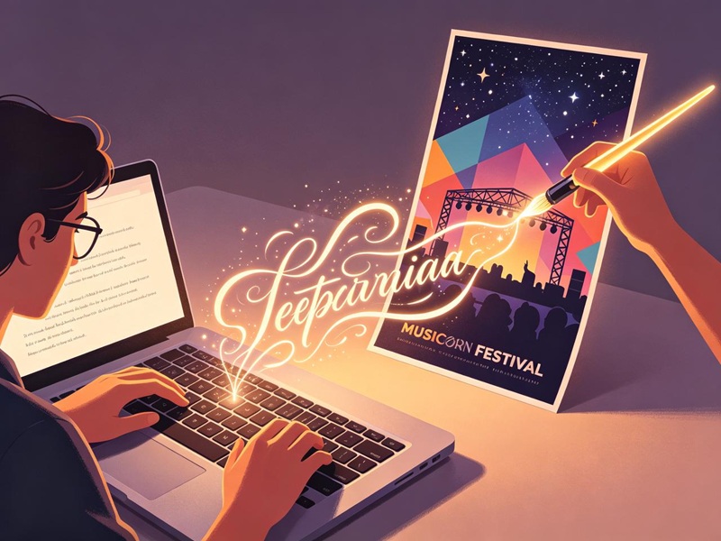 one prompt becomes a finished poster design