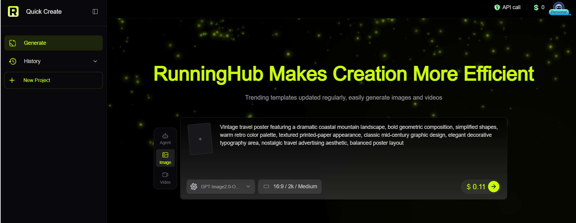 AI Image with a Prompt on RunningHub
