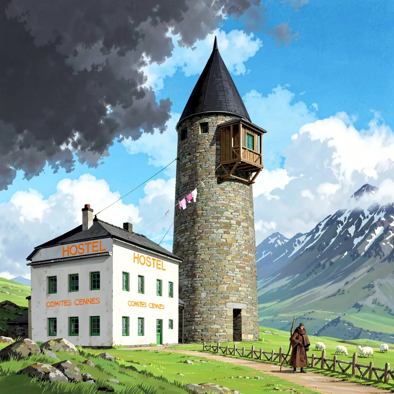 klein AI-generated image_hand-drawn Ghibli style lora original model-generated image comparison