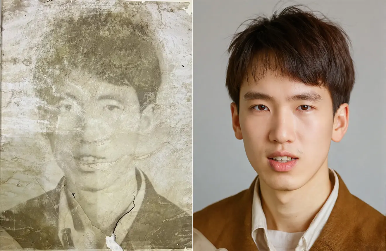 Realistic old photo restoration process