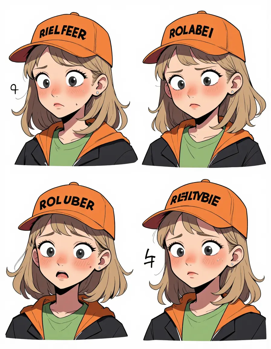 Cartoon cute four-panel comic