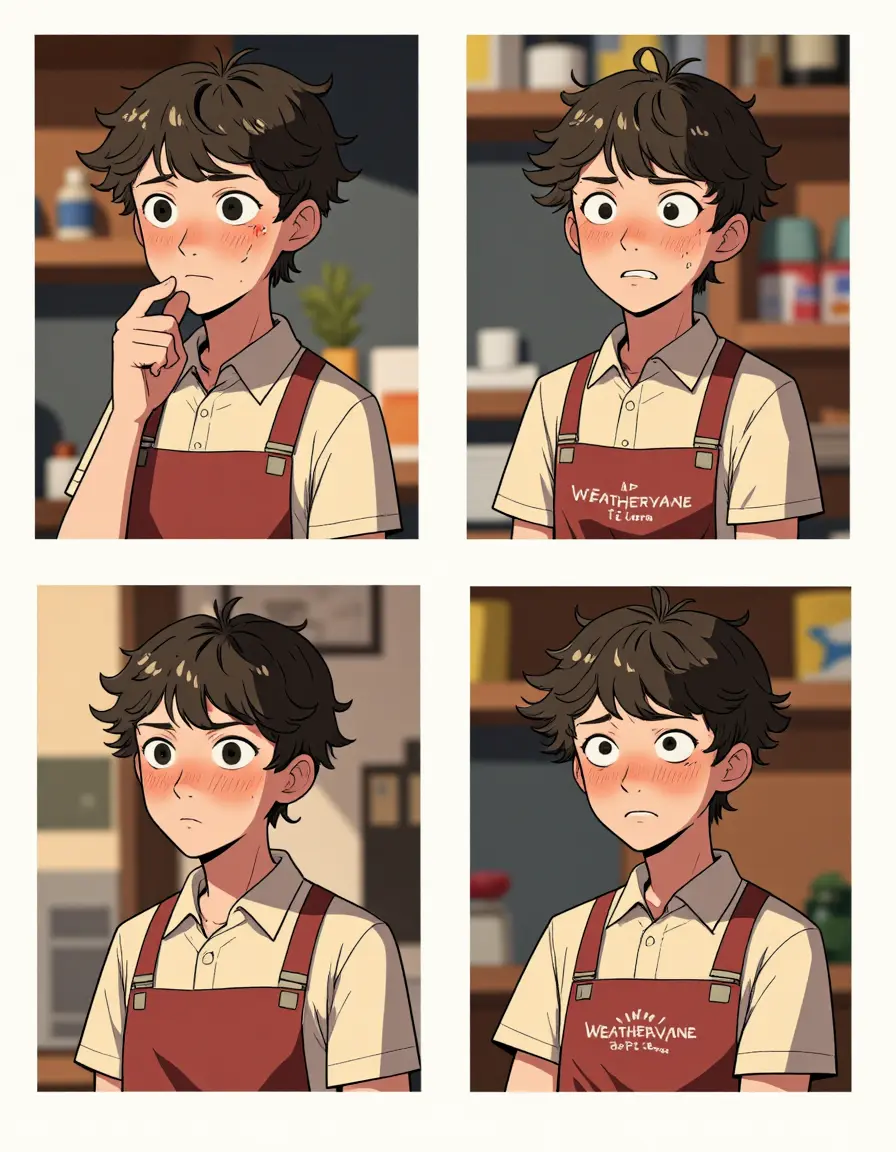 Cartoon cute four-panel comic