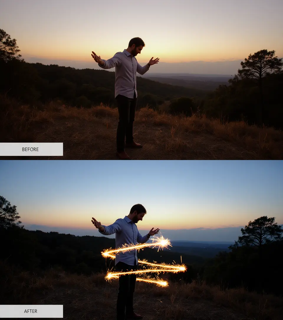 Sparklers Visual Effect Fireworks Visual Effect 【Context LoRA】