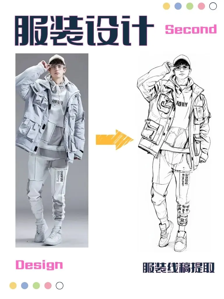 Clothing Design 2 Line Draft Extraction