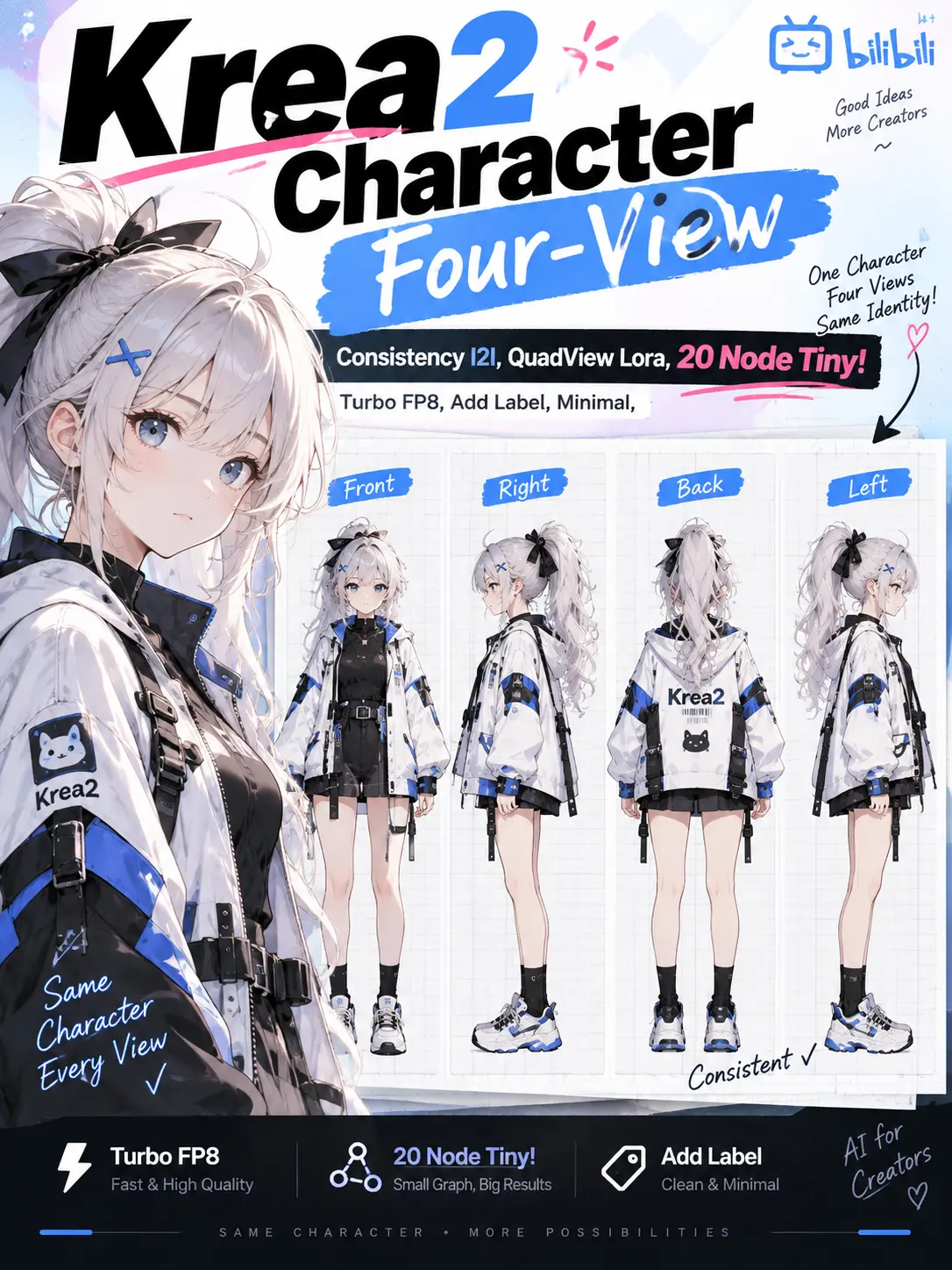 Krea2 Character Four-View|Consistency Image to Ima