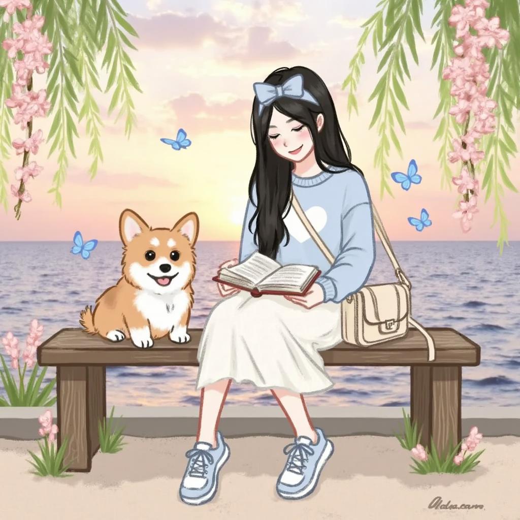 Girl's avatar | Sweet girl healing | Hand-drawn style