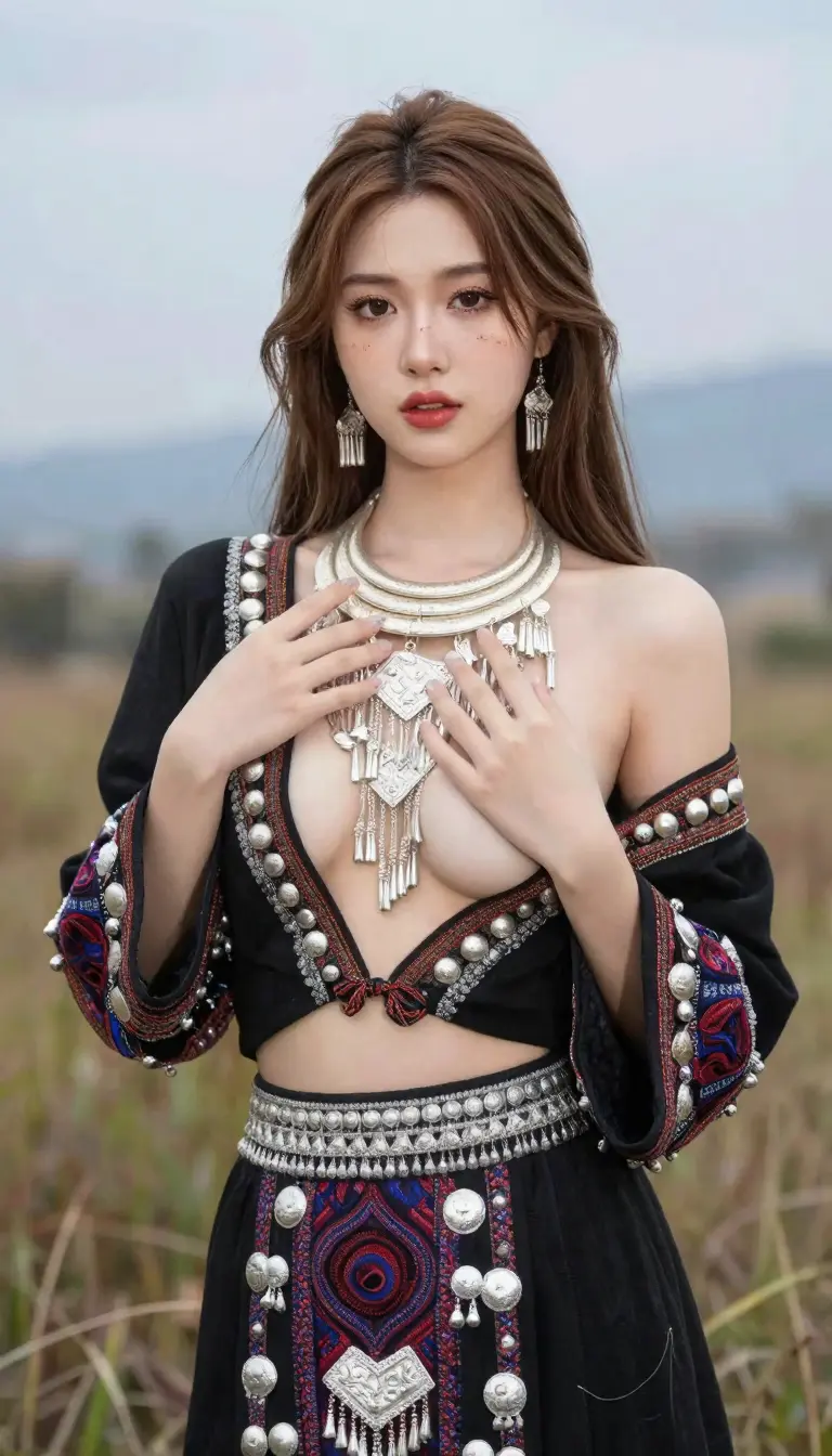 Model supporting workflow minority ethnic costumes