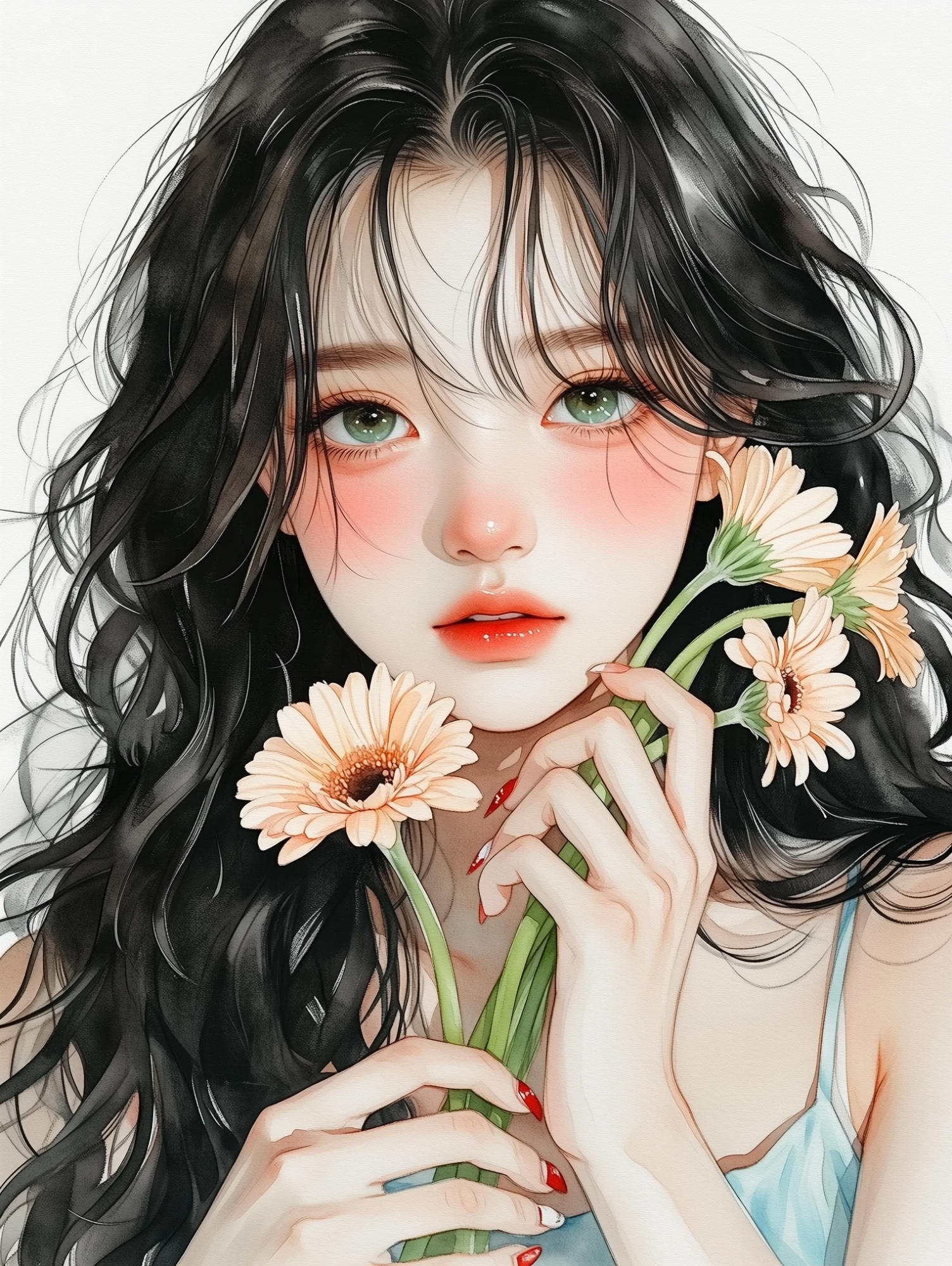 Watercolor Texture - Atmospheric Girl Illustration LoRA