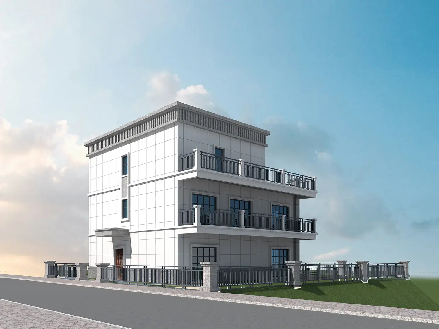 One-click outdoor perspective rendering