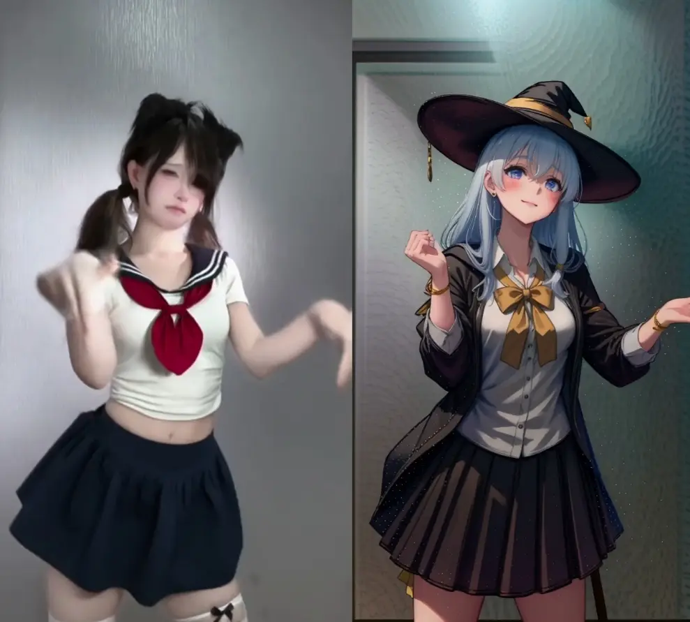 Video to illustration, real person to anime (specified character Lora)
