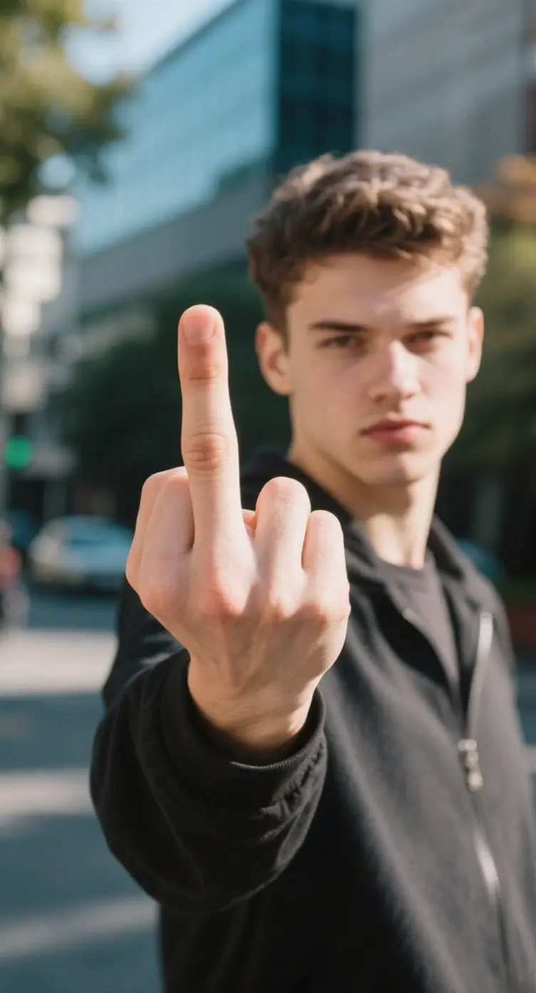 Give the middle finger