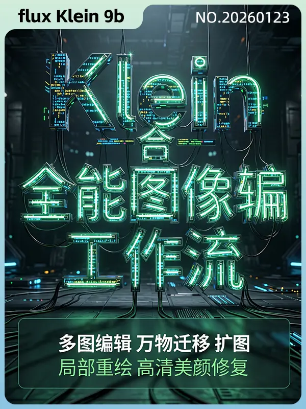 flux klein all-in-one versatile editing workflow, local repainting, everything migration, multi-image editing, outpainting, etc.