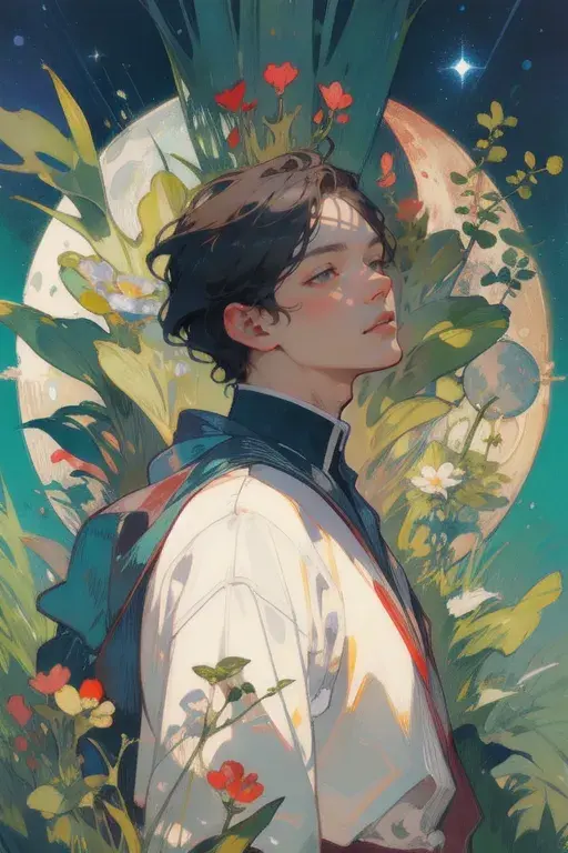 Mucha illustration style