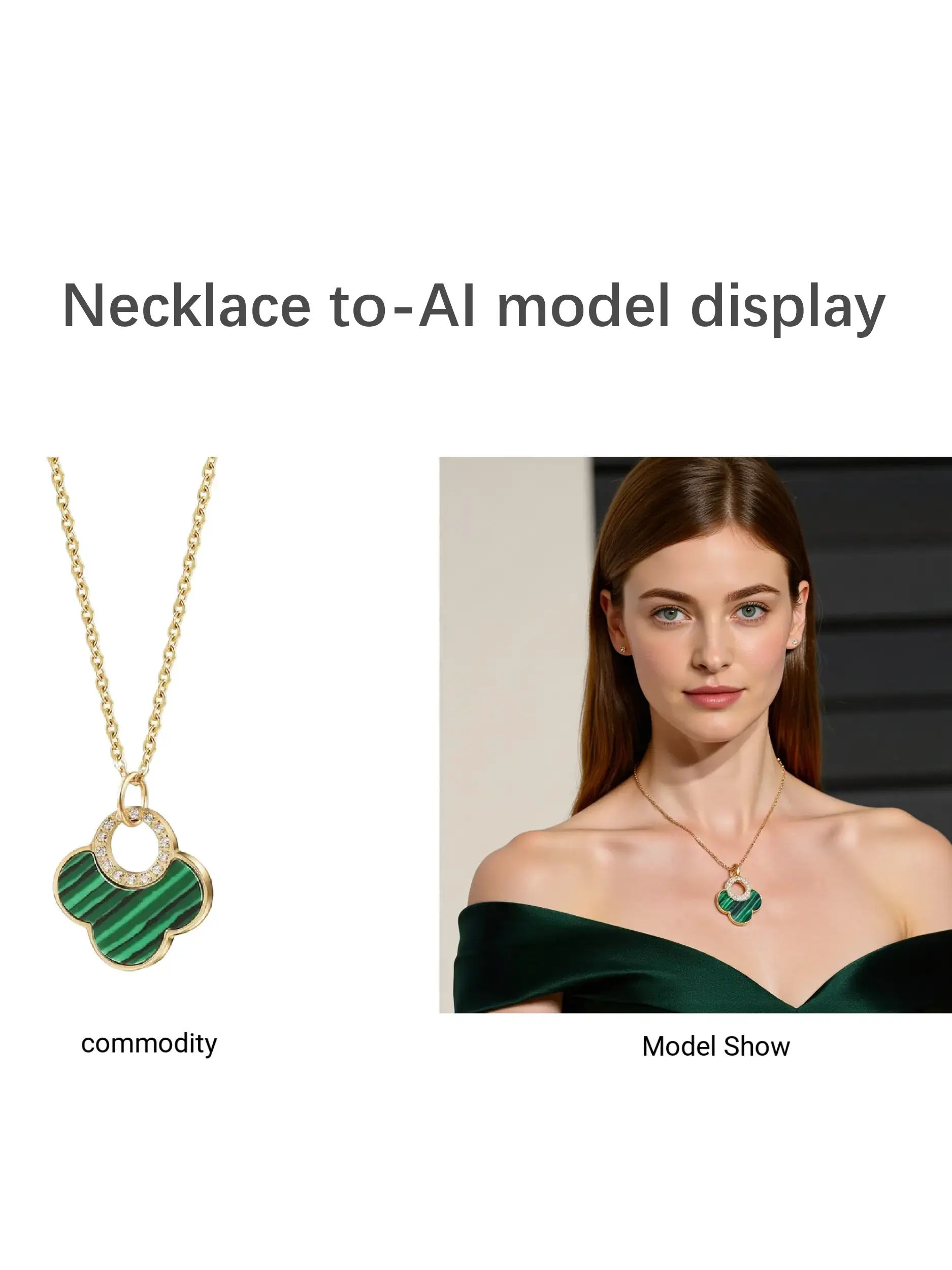 Jewelry necklace to AI model display