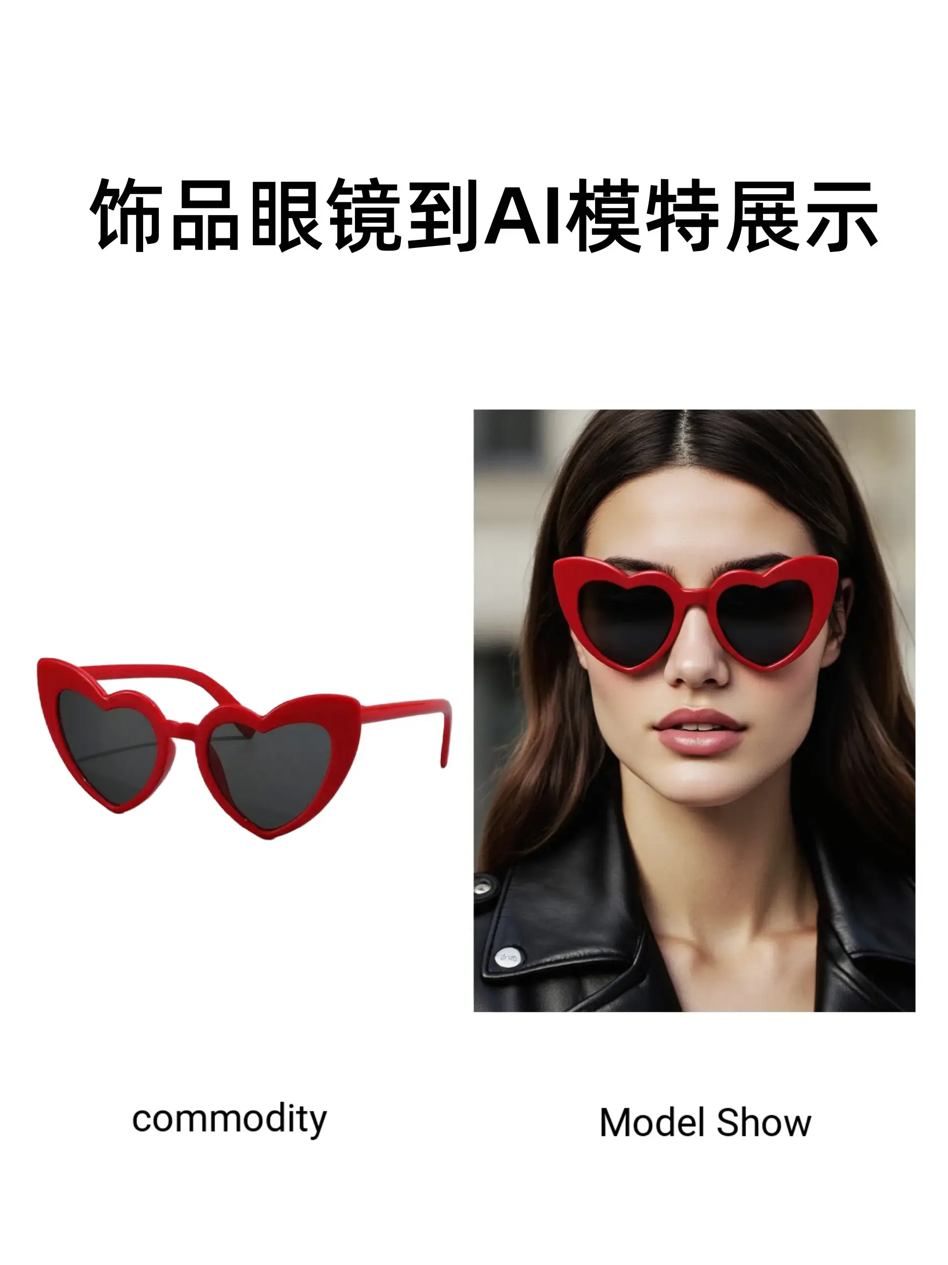 Accessories and glasses are displayed on AI models