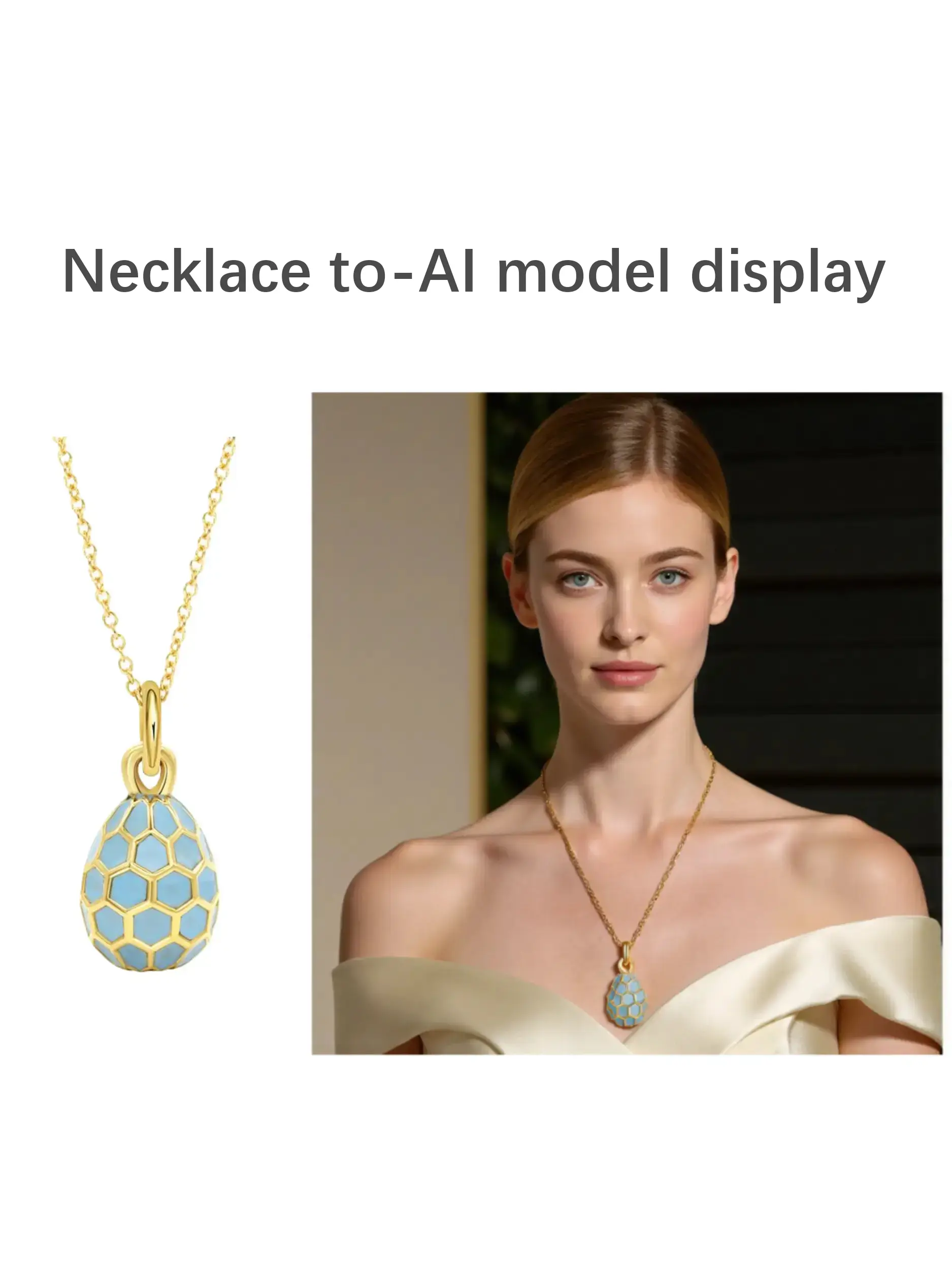 Jewelry necklace to AI model display