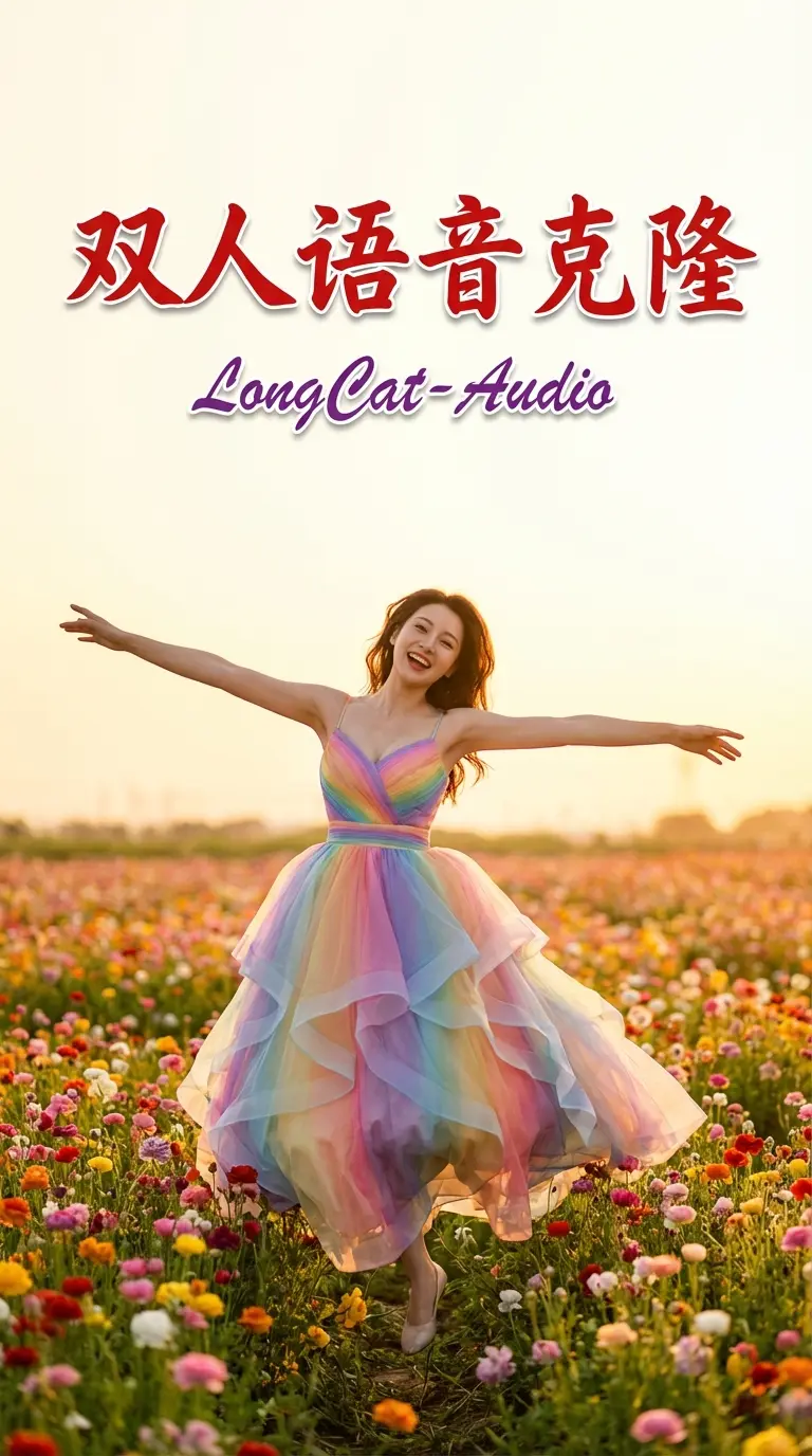 Two-person voice cloning LongCat AudioDiT conversation up to 10 people!
