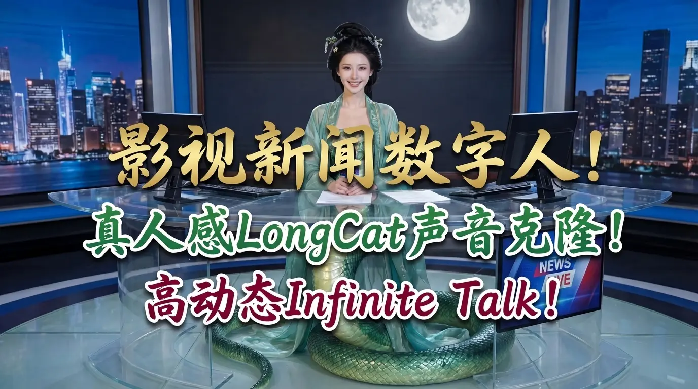 Film and Television News Digital Human Realistic LongCat Voice Cloning High-Dynamic Infinite Talk