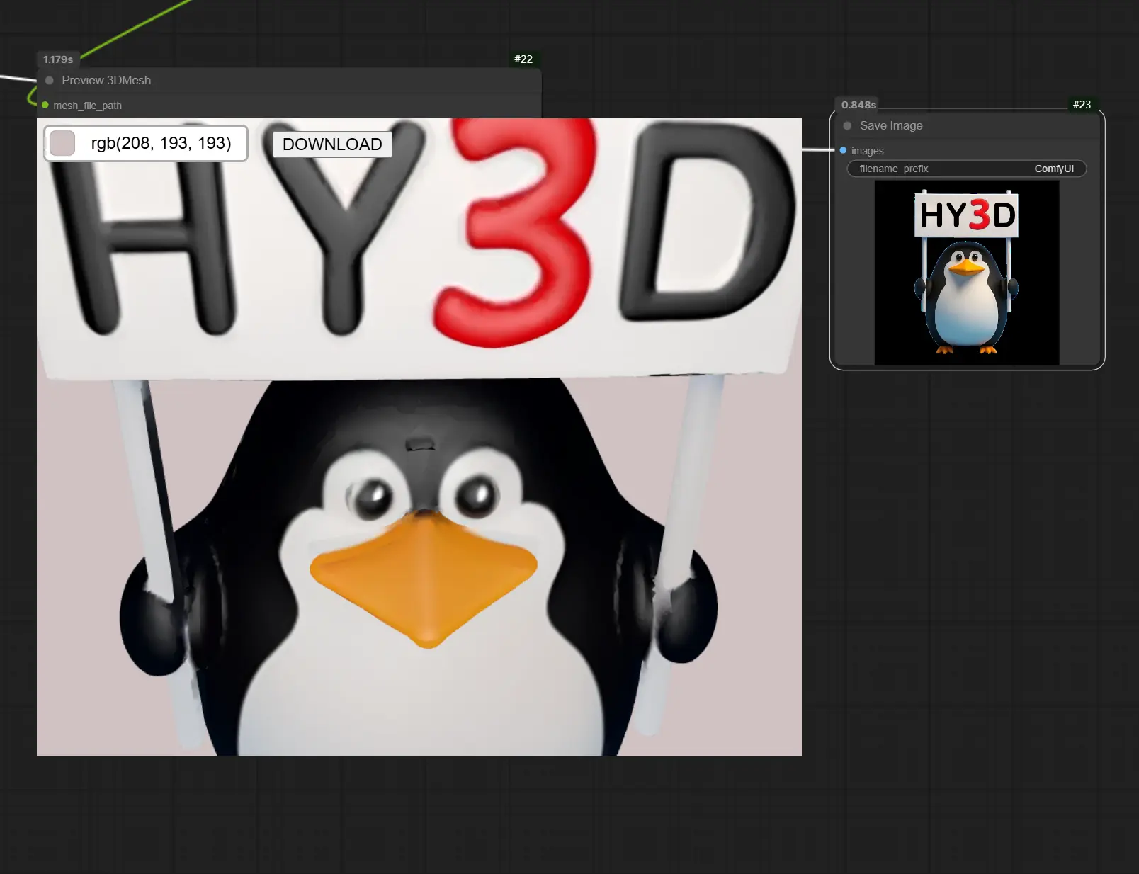 Hunyuan 3D Wrapper Official Demo Workflow