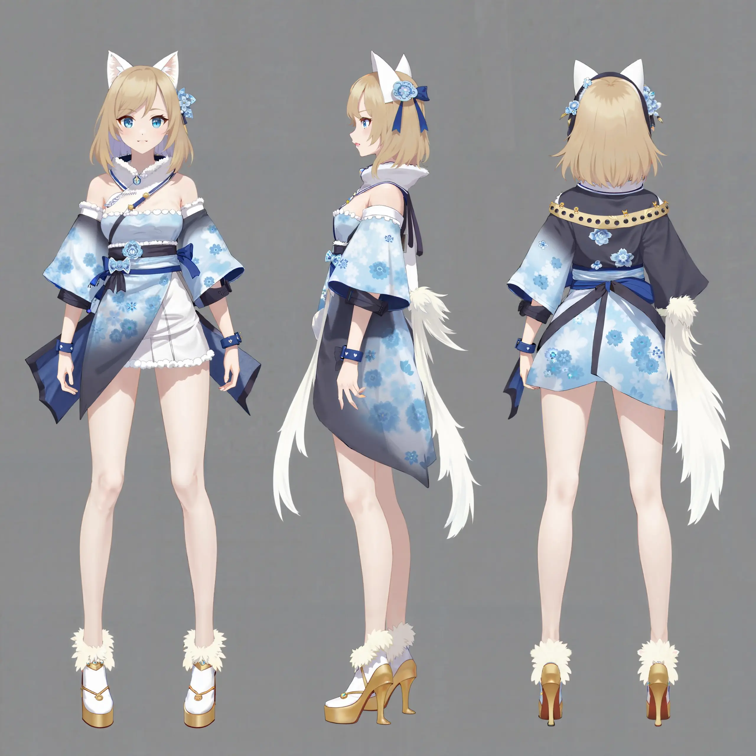 Flux model anime game character multi-view