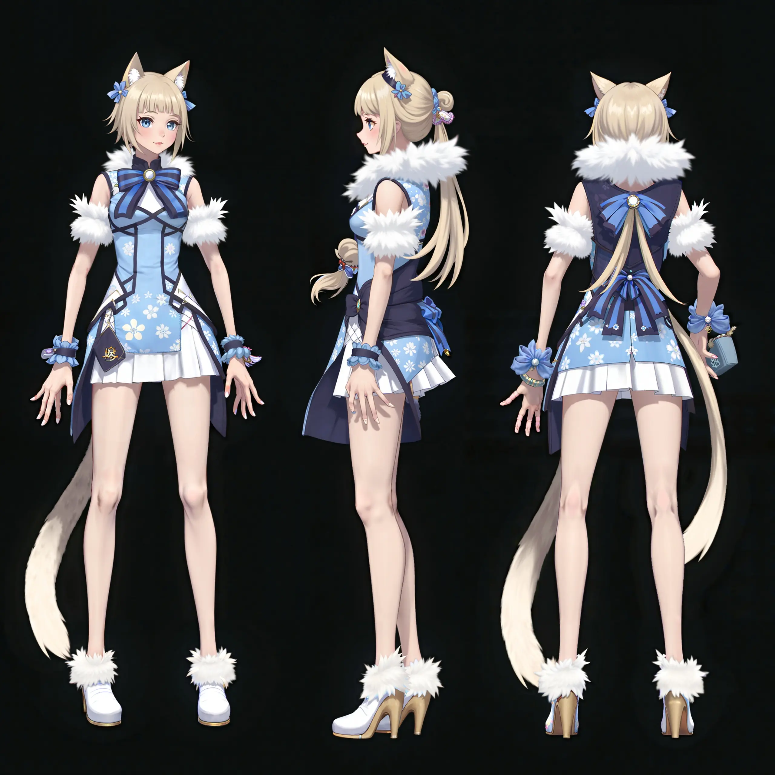 Flux model anime game character multi-view