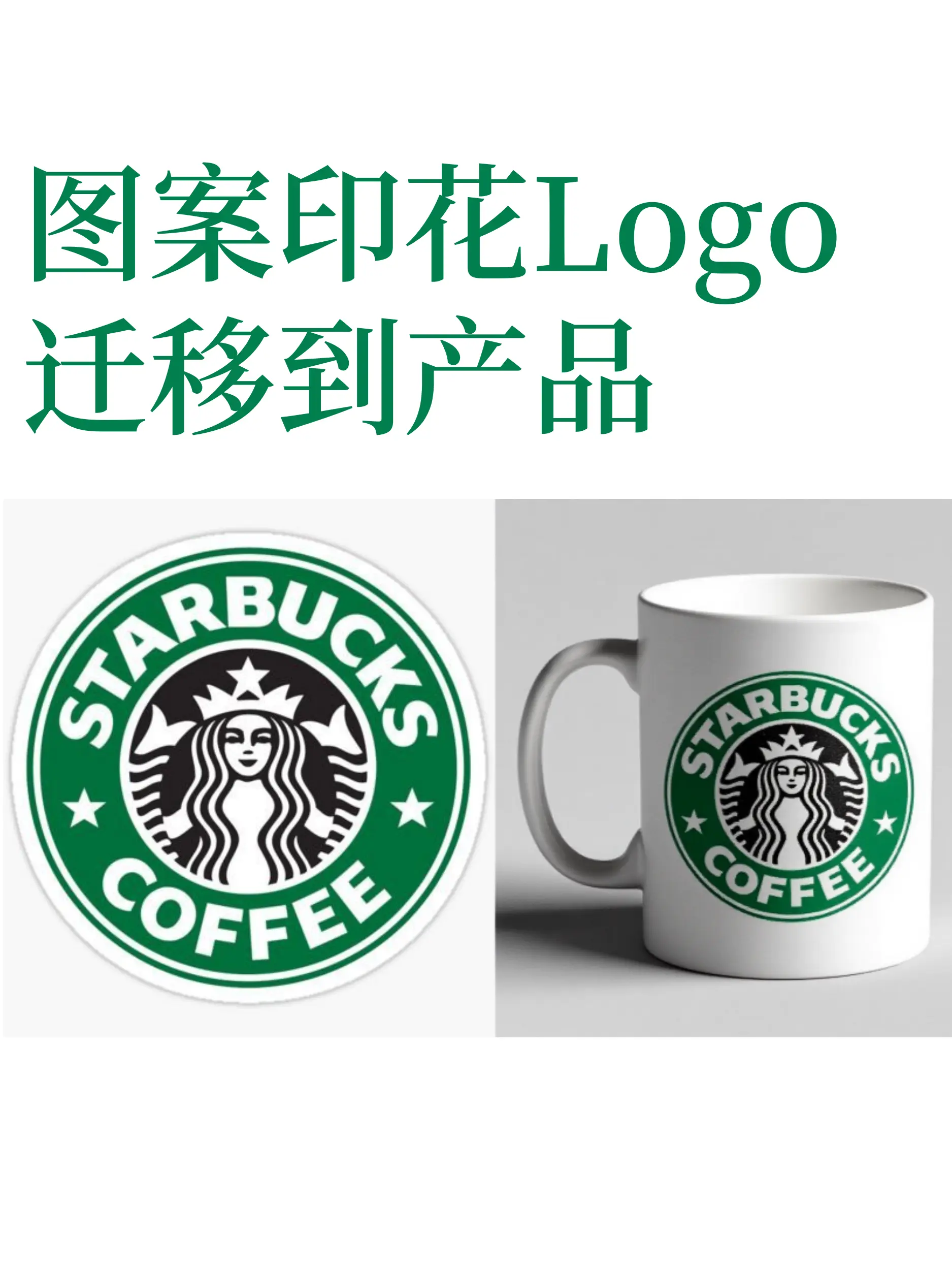 Pattern printed logo transferred to product