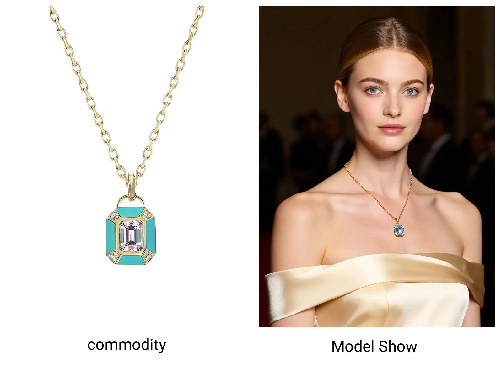 Accessories necklace to AI model display