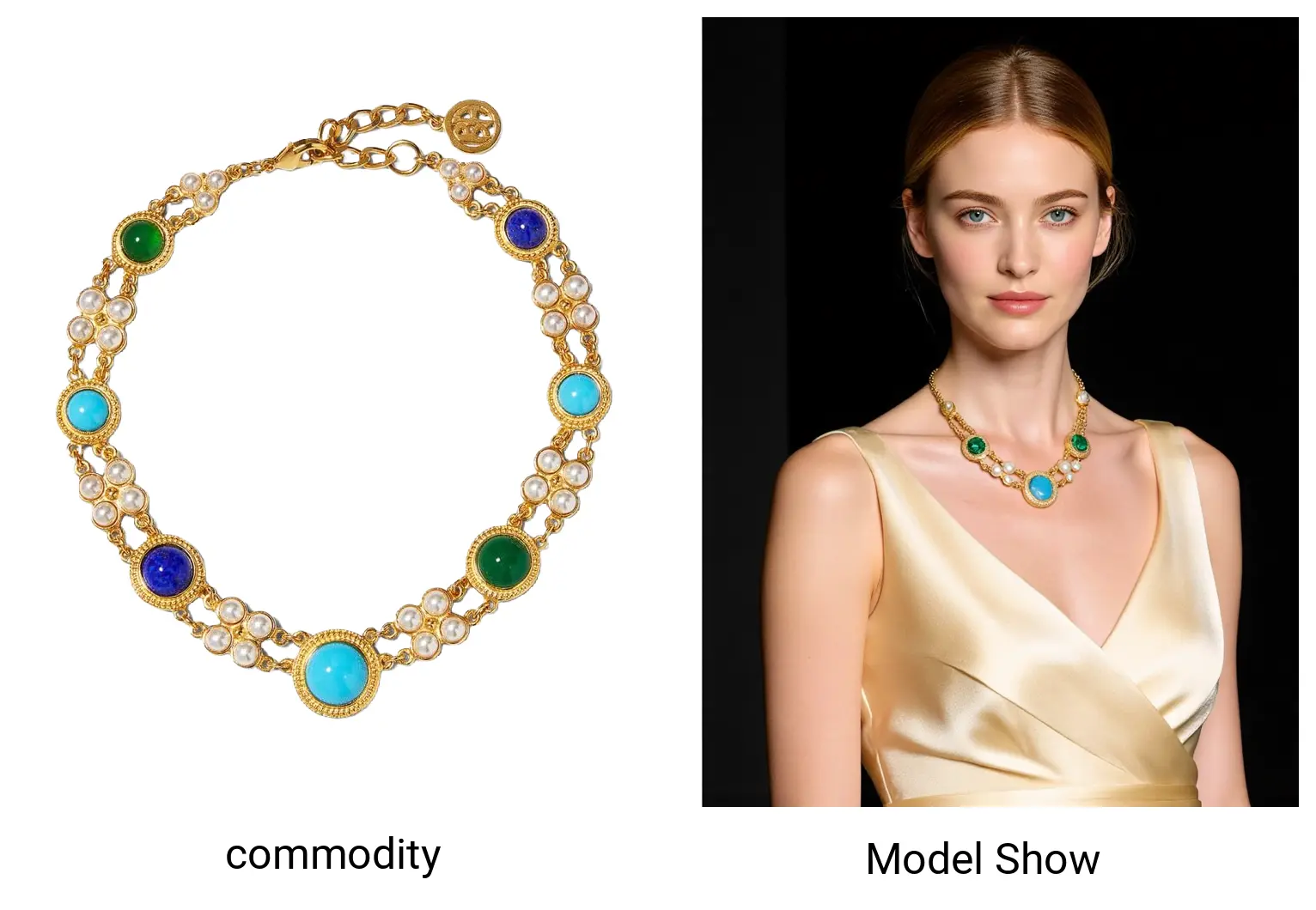 Accessories necklace to AI model display