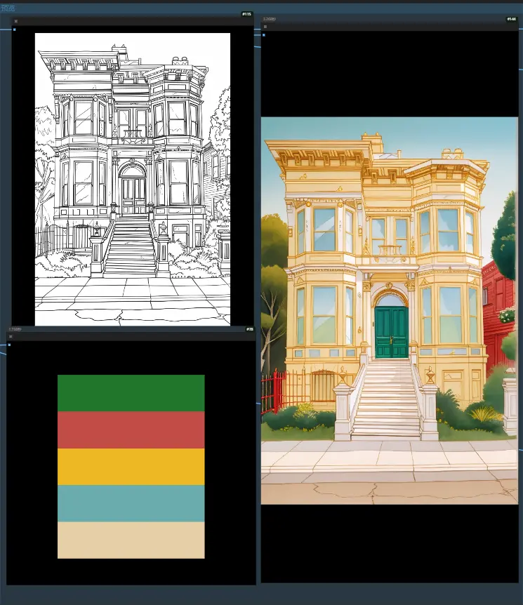 Line art coloring