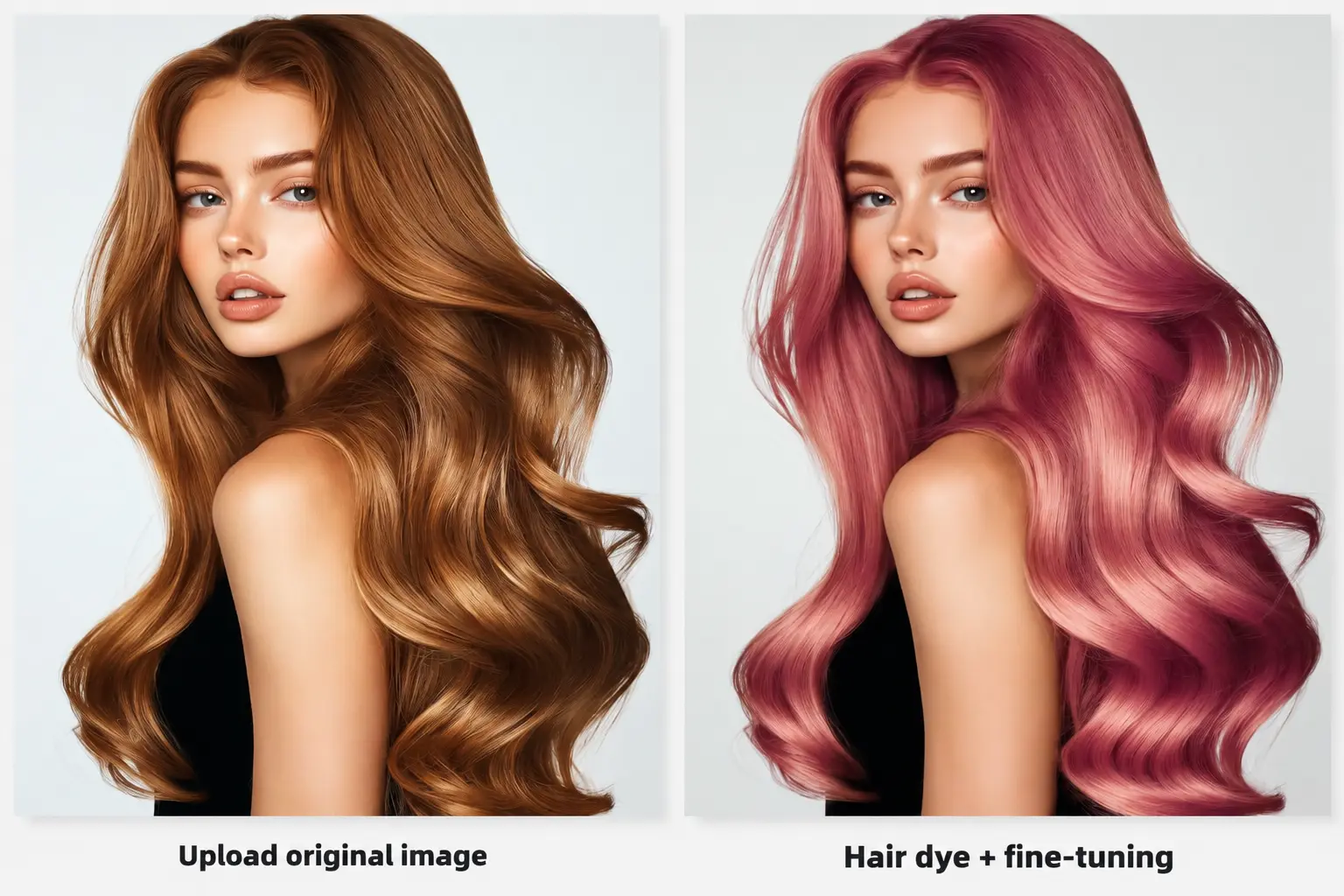 Hair dyeing + photo retouching