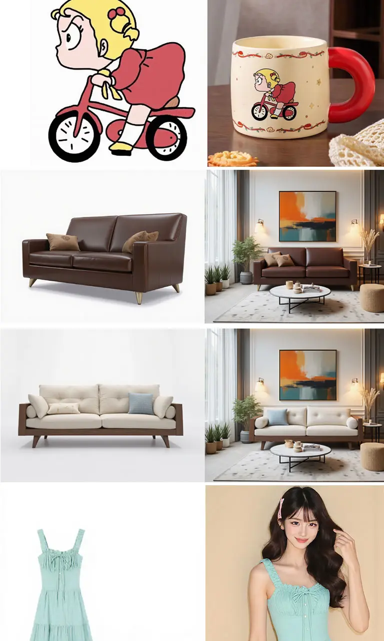 Product change background | Model change outfit | Product add pattern | Flux migration of everything