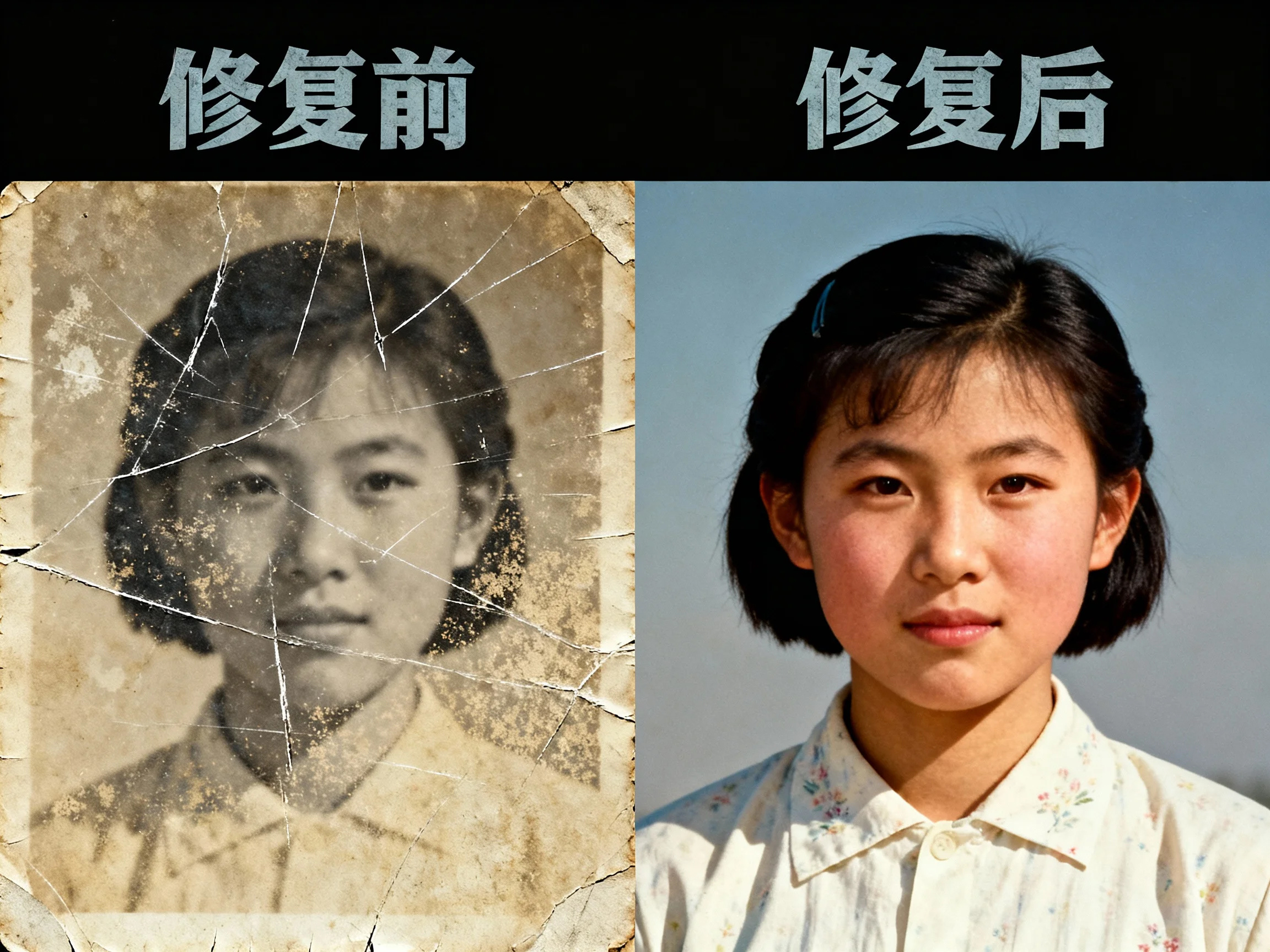 Old photo damage and scratch repair kontext model LORA