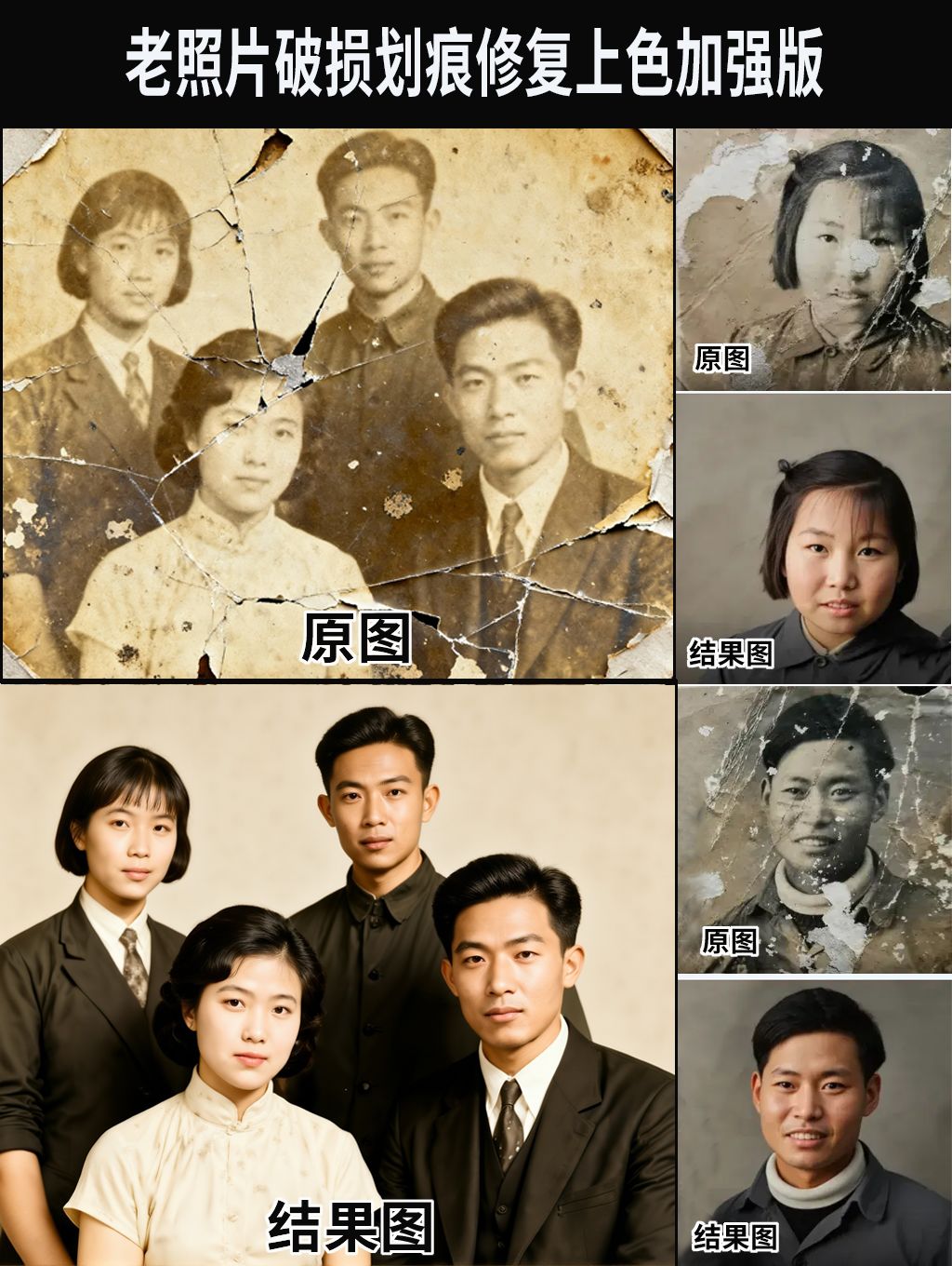 Old photo damage and scratch repair kontext model LORA
