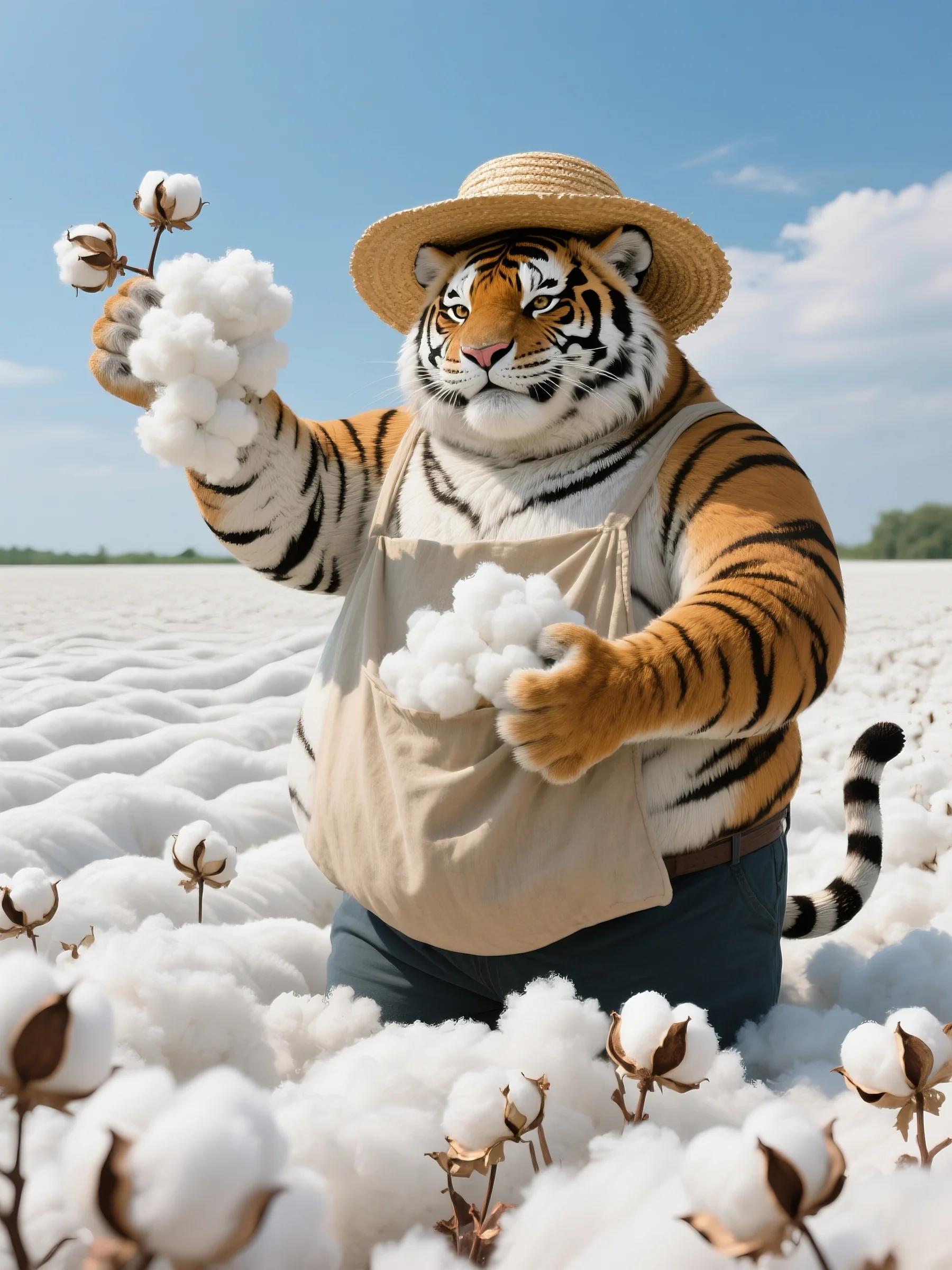 Anthropomorphic chubby tiger and chubby orange cat_ Daily life of cute pets cooking