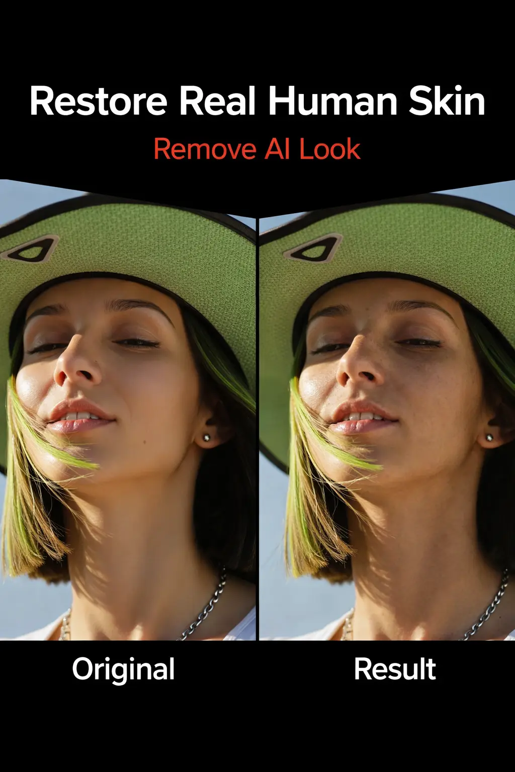 Remove AI effects to restore real skin
